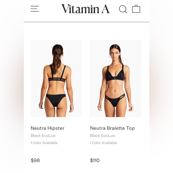 NWT Vitamin A cut out white neutra or Bonita hipster swim bottom skimpy L / 10 - Picture 9 of 11